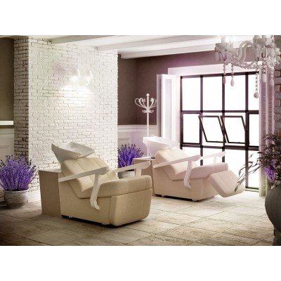 Shabby chic reclining shampoo basin